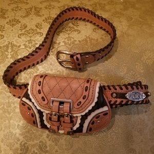 Juicy couture leather belt with pouch. Mini purse